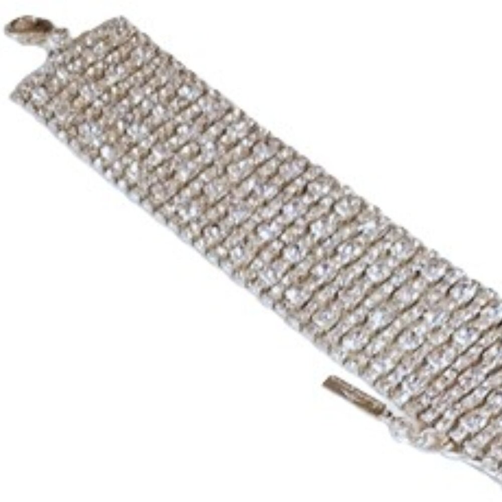 Silver Rhinestone Very Bright Bracelet - Picture 8 of 9